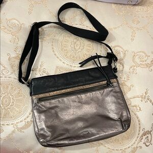 The Sak Black and Silver Crossbody Bag